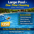 Large Pool – One-Time Cleaning (Clear / Not Green)