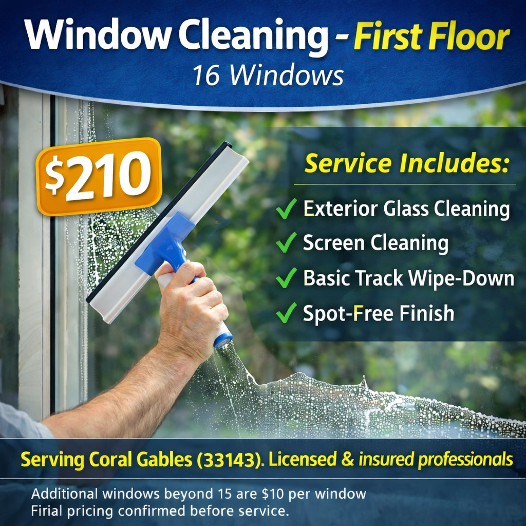 Window Cleaning – First Floor 16 Windows