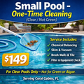 Small Pool – One-Time Cleaning (Clear / Not Green)